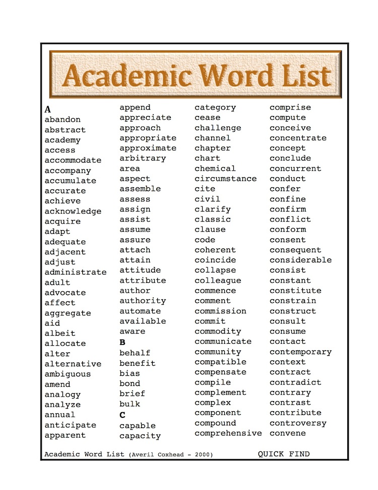 Academic Word List, P. 4