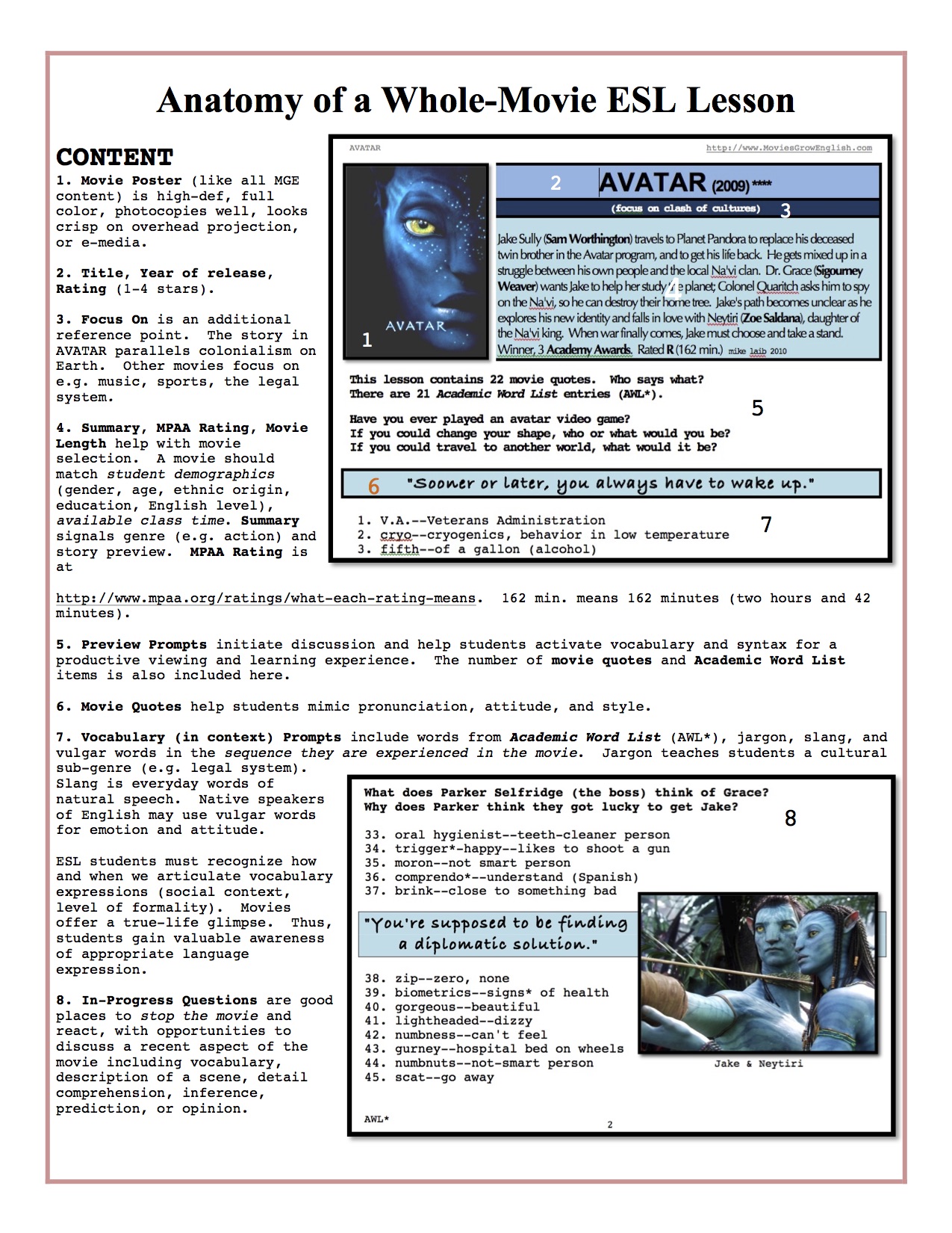 Anatomy of a Whole-Movie ESL/EFL Lesson Page 1