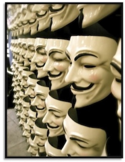 Guy Fawkes masks for ESL lesson for the film, V for Vendetta