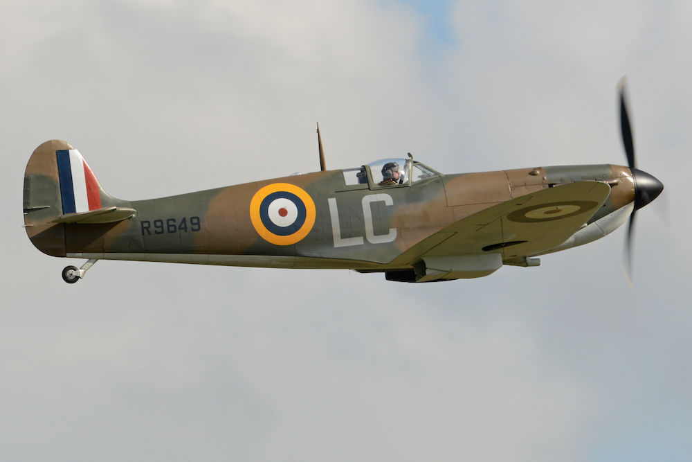 British Spitfire war plane at ESL Movies Grow English