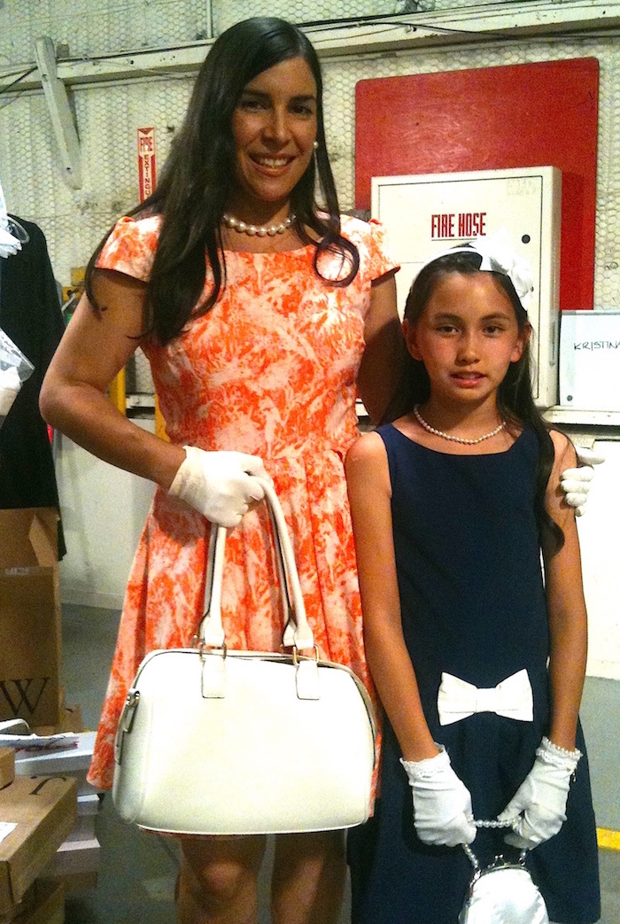 Julie Abeyte and Theresa pose at Haunted Hathaways set at Paramount Studios