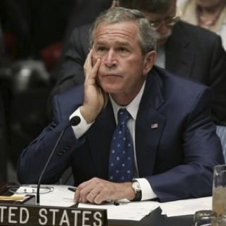 George W. Bush showing boredom as example of body language