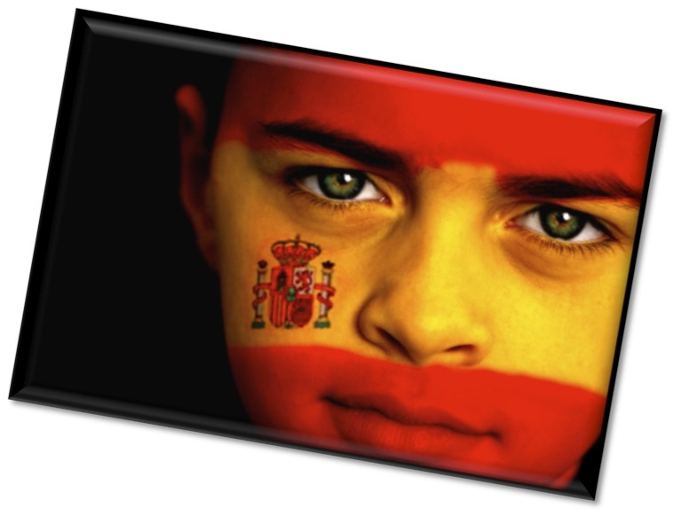 Spain, face with flag