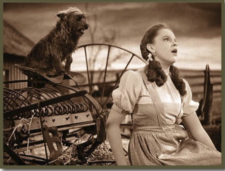 Dorothy and Toto at the farm in Kansas, Wizard of Oz