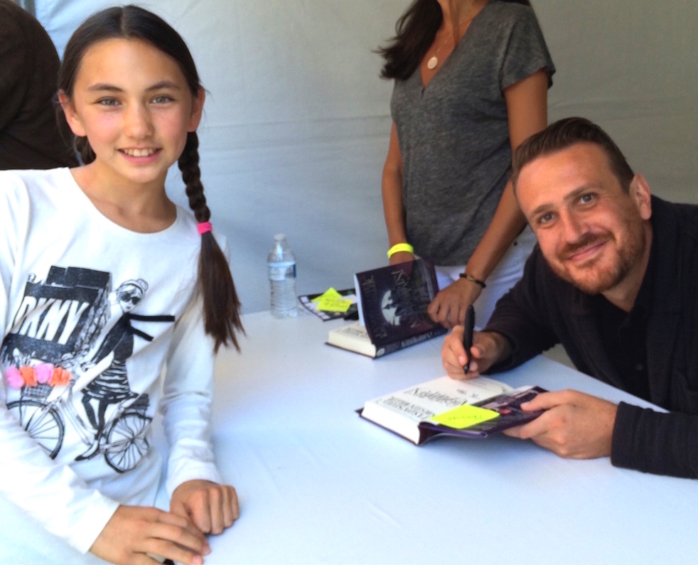 Jason Segel signs a copy of Nightmares for Theresa Laib at L.A.Times Festival of Books (USC)