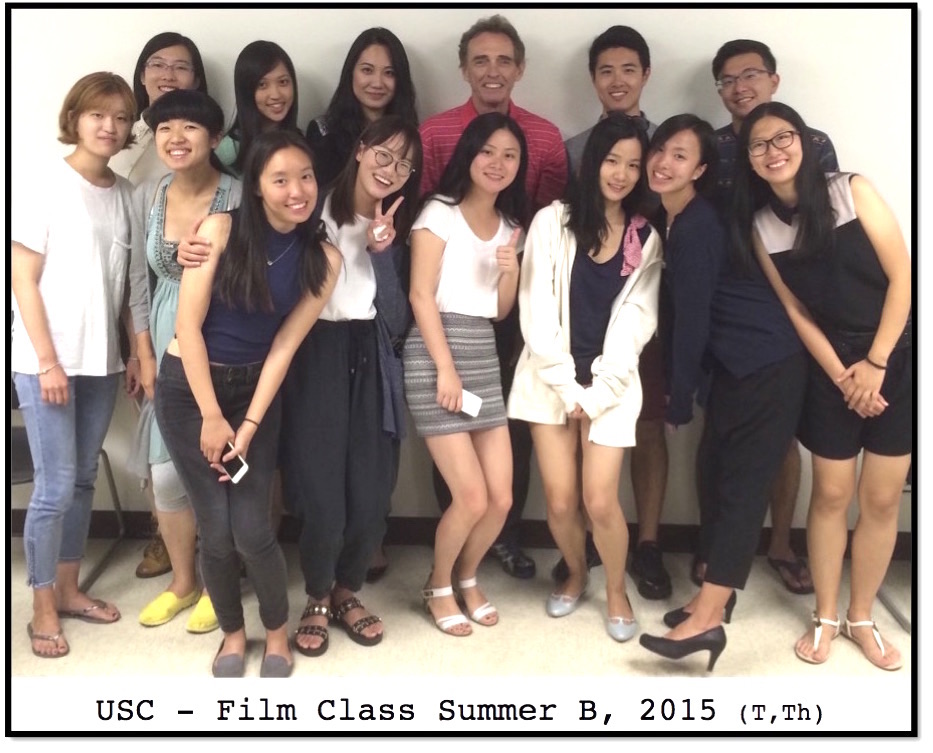 USC Film Class, Summer B (T, Th) 2015 at Movies Grow English, Watch movies, learn English, the perfect ESL lesson. Younyi Chang, Yuer(Jessica) Chen, Yanchen(Jackie) Du, Yumin Gu, Siying(Iris) Li, Xuanrui(Sherry) Li, Huan Lin, Hauqui(Jessica) Lyu, Junyi(Lyra) Lyu, Yuqing Sun, Siyu(Taro) Wei, Lianghuan(Ray) Xiao, Mengqiao Yu, Yu Zhang, Wenhui Zhu.